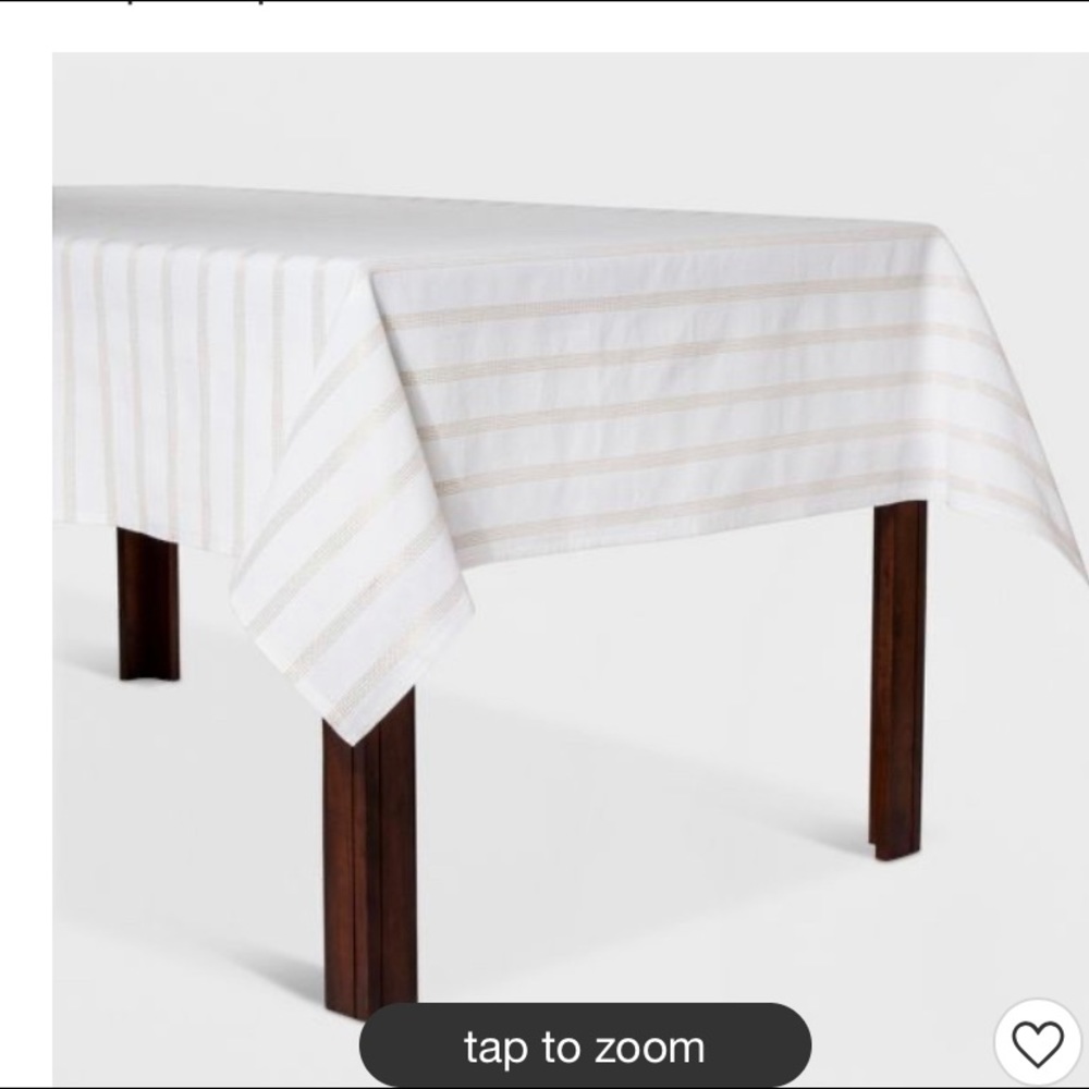 Metallic Stripe Tablecloth White/Gold - Opalhouse™